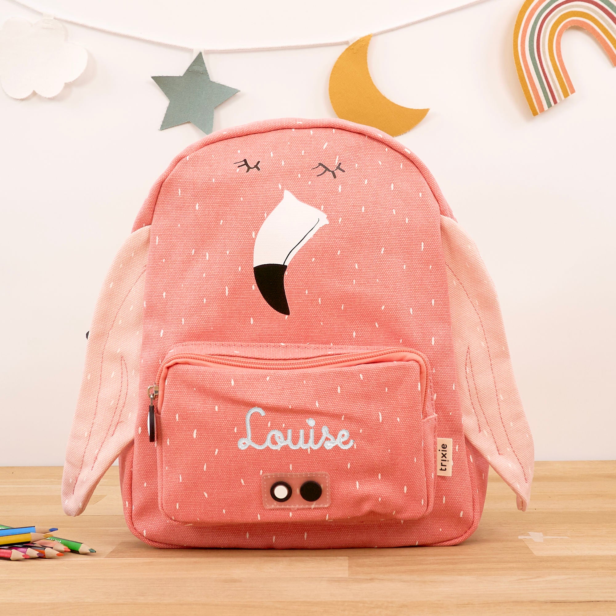 Kinderrucksack mit Namen - Flamingo