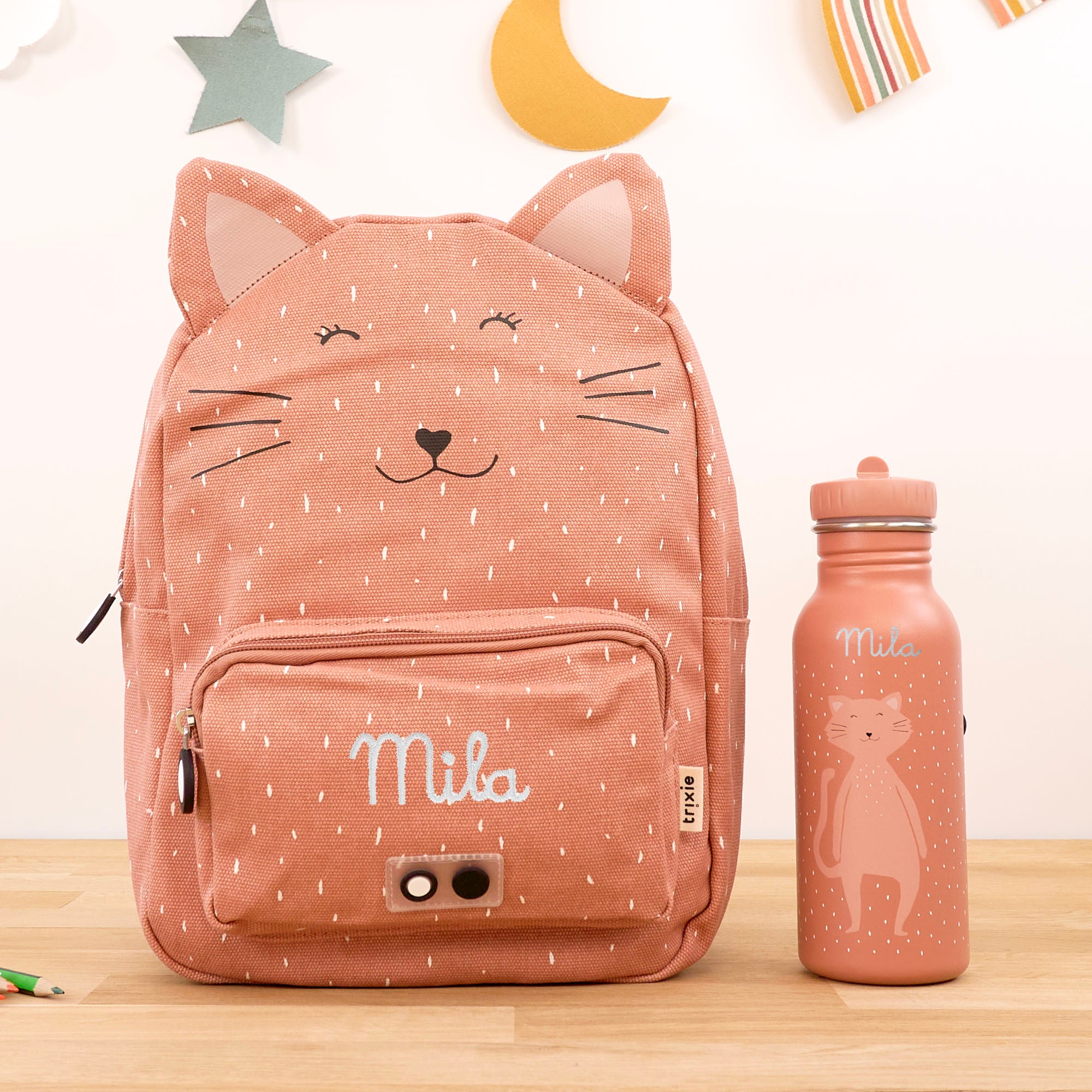 Trixie Kinderrucksack Set mit Namen - Katze