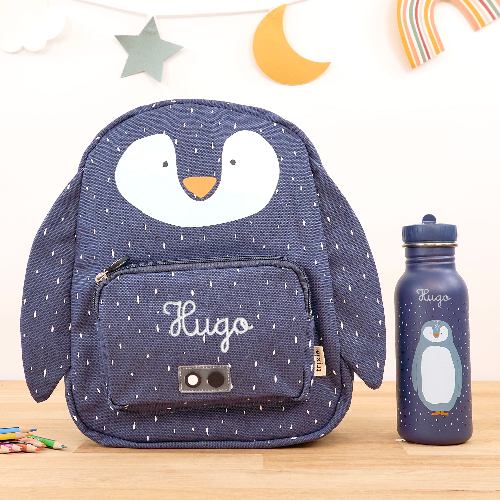 Kinderrucksack Set mit Namen - Pinguin