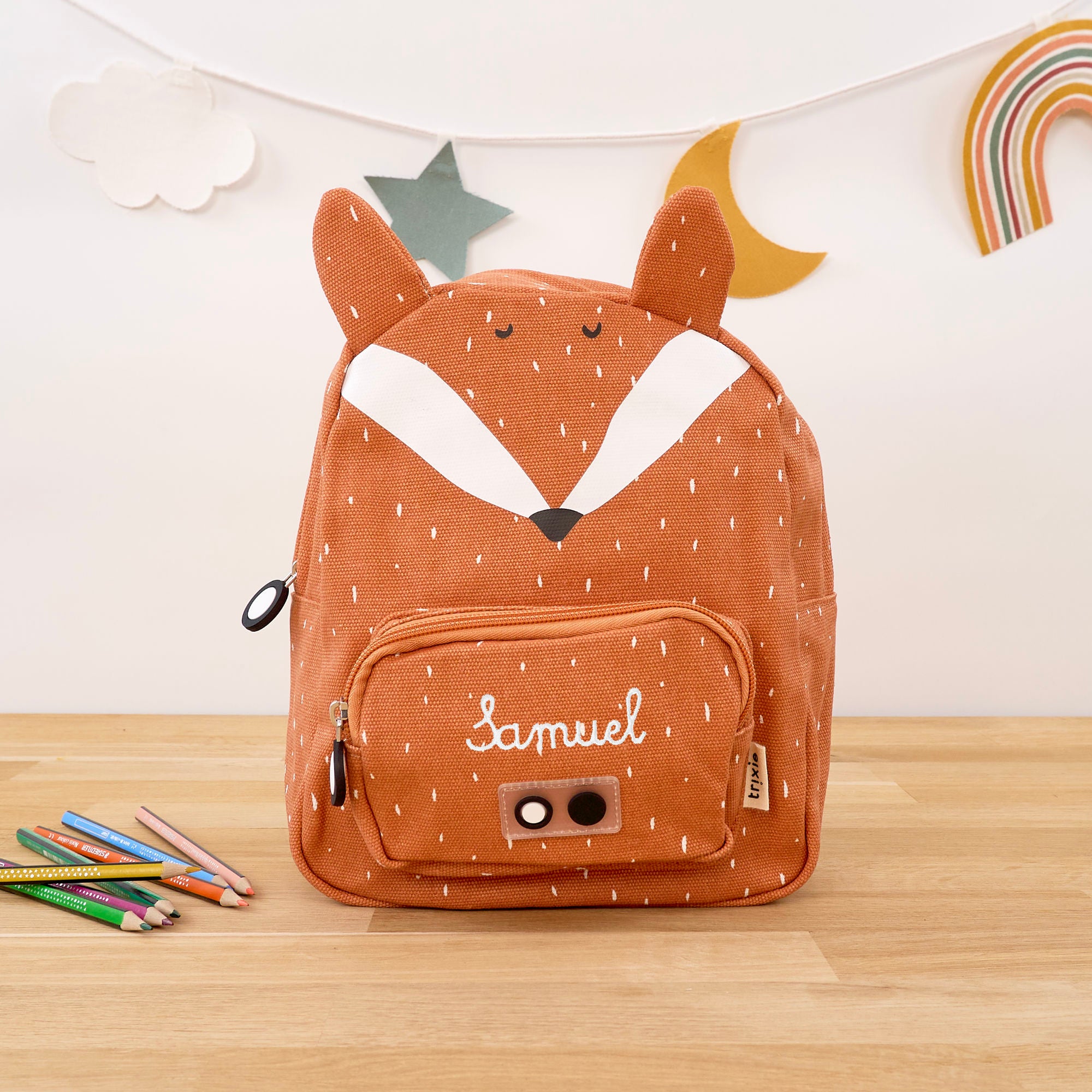 Mini children's backpack set with name - fox