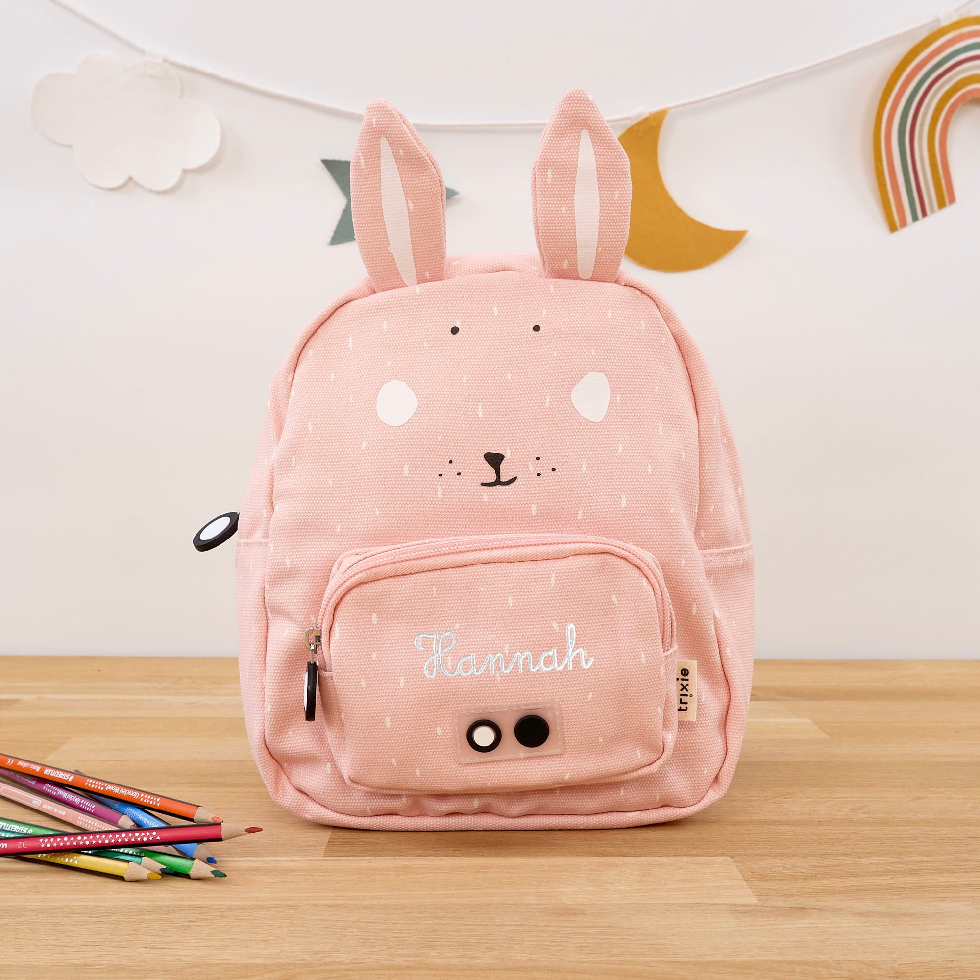 Mini children's backpack set with name - rabbit