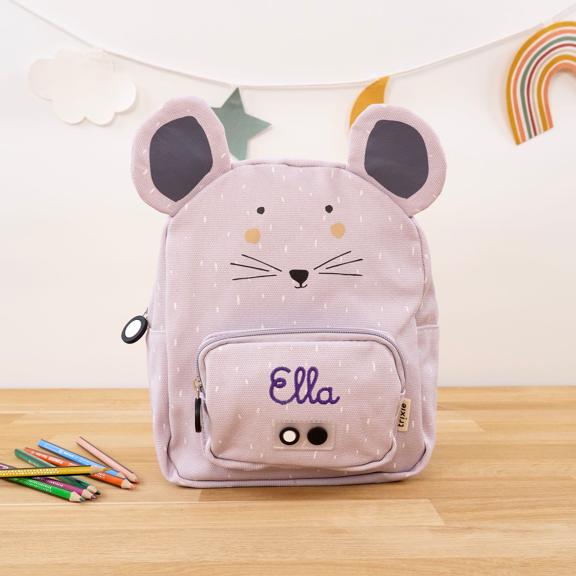 Mini sac à dos pour enfants avec nom - souris