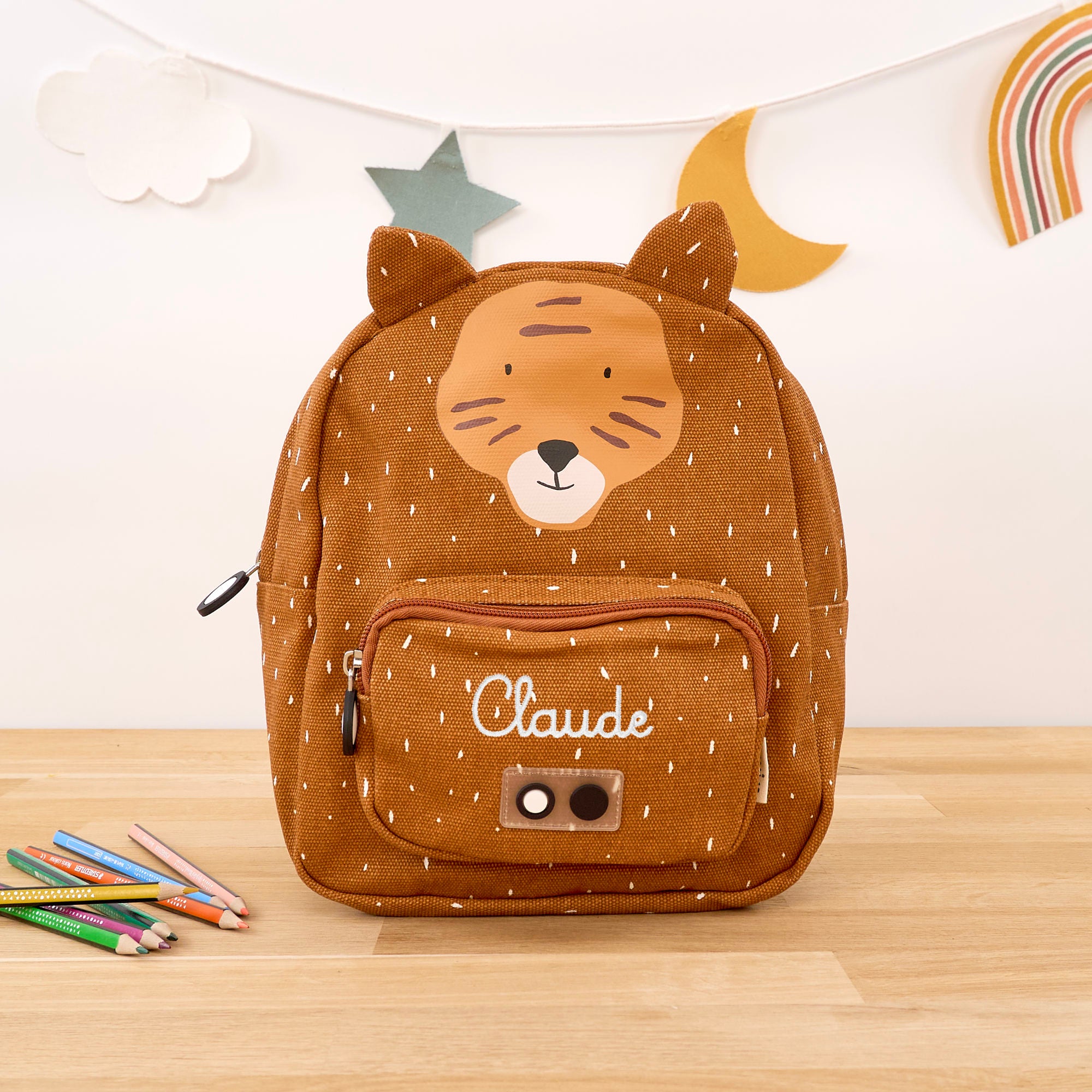 Mini children's backpack set with name - Tiger